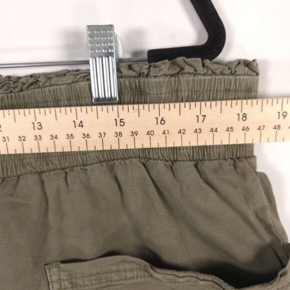Anthropologie LINEN Blend Moss Green Utility Mini Skirt Size XL - Picture 9 of 16